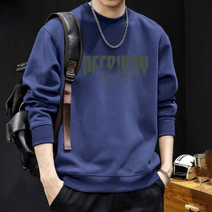 JIANMUJI | Casual Trendy Round Neck Heavyweight Thermal Thicken Loose Long Sleeve Pullover Hoodie