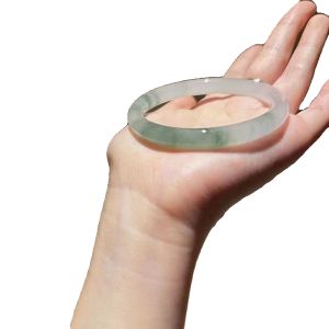 Vòng Tay Ngọc Bích Pha Lê Giả TianShanCui Ice Nuo Màu Xanh Lá Cây Mát Mẻ Nửa Núi Mây Bay Họa Tiết Hoa Cao Cấp