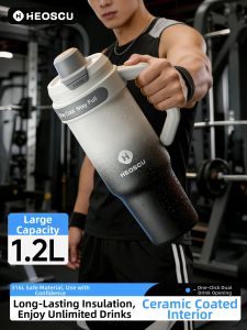 HEOSCU | Large Capacity Vacuum Insulated Mug Cold Retention  Ceramic Lining