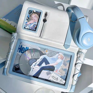 New 2025 Pain Bag Double Shoulder Sunny Sky Milk Tea Large Food Quantity College Pain Computer Bag Candy Color Hard Shell PU Material