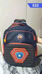 MM - Tas Ransel / Tas Ransel Troli Sekolah anak TK Lampu LED Timbul 3D