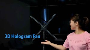 3D Hologram Fan Projector RGB Iklan Video Animasi 56cm