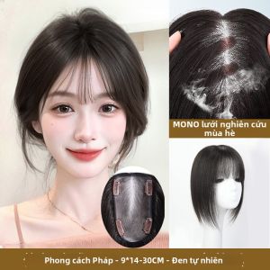 MENGSIQIAN | Mái tóc giả che phủ tóc bạc phía trên đầu nữ lưới đơn tăng độ dày