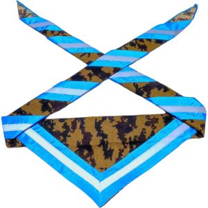 Scraf pramuka loreng lis aneka warna menyala dalam gelap