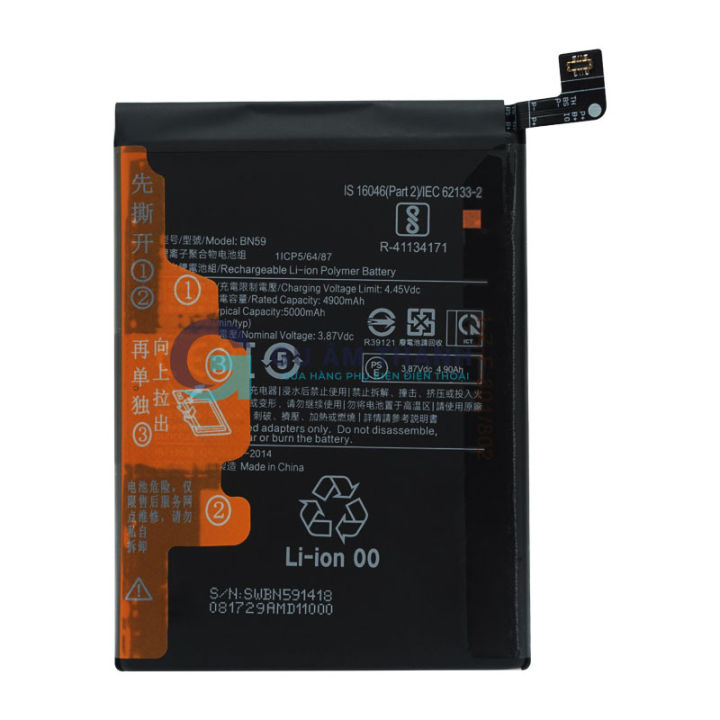 Pin cho Xiaomi Redmi Note 10 4G M2101K7AG (BN59) dung lượng 5000mAh Zin máy