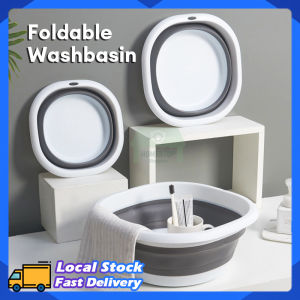 Foldable Washbasin Silicone 3 Size Multi-Purpose Square Folding Wash Basin Hangable Washing Dishes Home Washing Pail Saving Sapce Collapsible Basin