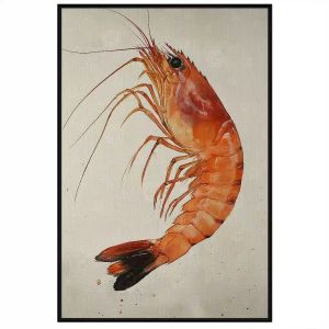 Tranh con tôm. Tranh treo tường dán tường sơn dầu tranh trí canvas. CGI-1454