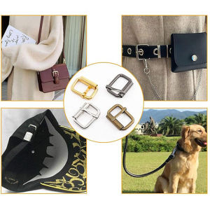 5pcs Multi-Purpose Metal Roller Buckle Belts Hardware Pin Buckle for Bags Leather Belt Strap Rectangle Ring Leather Craft Repair