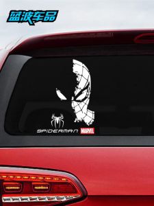 Spider-Man Car Stickers Reflective Marvel Avengers Personality Creative Modified Car Window Door Car Decoration Sticker Hollow out