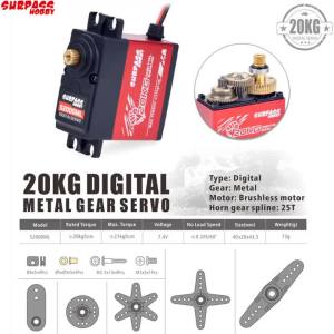 SURPASS Hobby S2000ML 20kg Bộ Điều Khiển Servo Kim Loại Kỹ Thuật Số Dành Cho Xe RC Tốc Độ Cao Máy Bay Thuyền Robot Thông Minh - Bộ Điều Khiển Servo Mô Hình RC 40.4*43.5*20mm