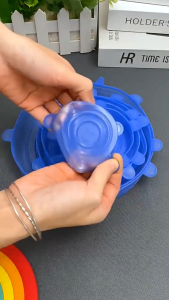 Bộ 6 Miếng Silicone Bọc Thực Phẩm Cao Cấp - Nắp đậy màng Silicon bảo quản thức ăn Dày Dặn Độ Co Giãn Tốt