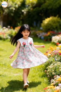 Váy hoa hồng bé gái pastel ngọt ngào MT3610