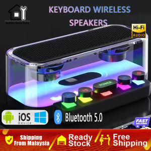 【Shipping From Malaysia】Bluetooth Speakers with Keyboard Wireless Speakers with RGB light for Laptop