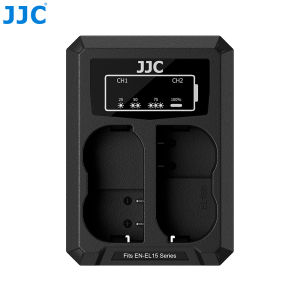JJC | JJC Dual Battery Charger USB Type C For Nikon EN-EL15 EN-EL15a EN-EL15b EN-EL15c Zf Z5 Z5II Z6 Z6II III Z7 Z7II D850 D810A D810