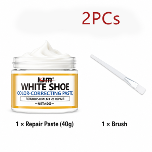 KJM White Shoe Repair Paste Leather Sneaker Color Restorer Scuff Scratch Cover Cream For Shoes Bags Sofa Car Seat 40g