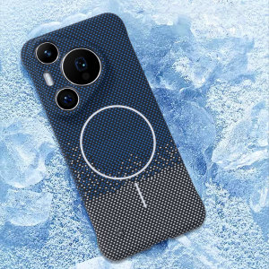 Ultra-Thin Magnetic Absorption Huawei P70 pro Phone Case Mens Style No-Border Kevlar Pattern Premium Feeling Protection Cover