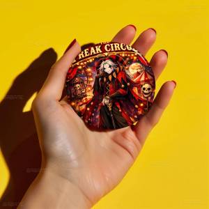F-Freak P-Pierrots Circus 32/44/58mm Round Cartoon Brooches Handmade Pins for Backpack Jewelry Accessories Gifts Creative Badge