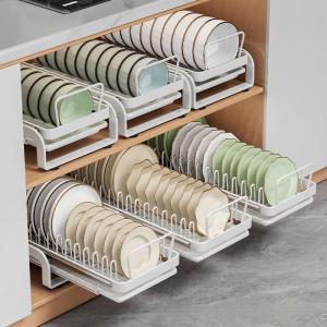 Kitchen Multi-Function Drawer Style Dish Rack Utensil Storage Shelf Drainage Rack Cup Holder Countertop Organization Holder