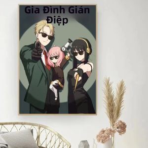 Bandai | 5D Tự Làm Tranh Gắn Đá Bộ Spy X Family Anime Cổ Điển Full Khoan Đá Khảm Nghệ Thuật Trang Trí Treo Tường Thủ Công Nhà Quà Tặng Không Khung