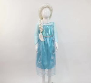 MUABABY | Girls Snow Queen Kids Costumes Girls Carnival Party Prom Gown Elsa Robe-Playing Children Clothing Princess Dress Birthday Dress