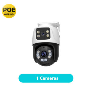 Dual Lens POE WiFi Camera Smart Home Security PTZ Camera 6MP HD Wireless Outdoor Dual Screens Auto Tracking Video Surveillance