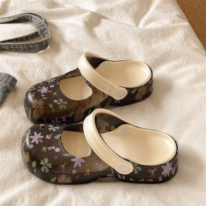 Cute Flower Print Thick Sole Slip-resistant Summer Womens Sandals
