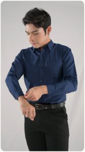 Uniform Studio เสื้อเชิ้ต LzyTex แขนยาวสีขาวชาย ไม่กลัวยับ ผ้ากัน UV นุ่ม เบา เย็นสบาย