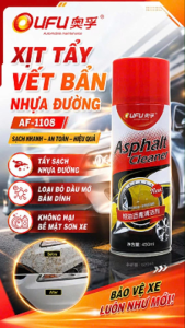 Chai Xịt Tẩy Vết Bẩn Nhựa Đường OUFU AF-1108 450ml - Làm Sạch Vết Bẩn Dầu Mỡ Trên Thân Xe Vành Xe Ô Tô
