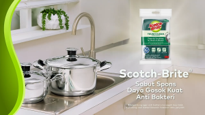 3M™ Scotch-Brite® Tough Clean Sabut Spons Daya Gosok Kuat 1 pak/ 5 pcs Untuk membersihkan peralatan dapur