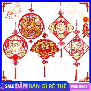 Khánh Nhung Đỏ Khắc Chữ Siêu Đẹp Khánh Quạt Treo Tường Trang Trí Tết Decor Nhà Cửa May Mắn Liễng Đỏ Mừng Năm Mới / Quạt Đỏ Gắn Tường