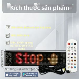 Đèn LED Hiển Thị Điều Khiển Bằng Giọng Nói AI Cho Ô Tô Với Ứng Dụng Điều Khiển Từ Xa Biển Hiệu Ma Trận Lập Trình Được Đèn Viền USB Cho Cửa Sổ Ô Tô