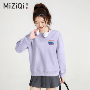 Korean Style round Neck Oversized Hoodie Womens Spring Autumn New Simple Loose Headwear Cotton Polyester Blend Long Sleeve