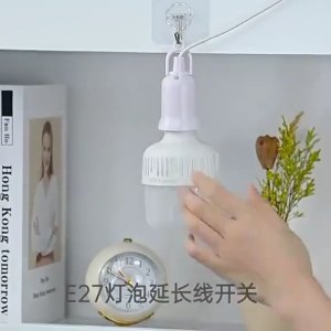 Đui đèn liền dây E27 có móc treo công tắc liền phích cắm chống vỡ Dây điện kèm đui chịu nhiệt chịu mưa