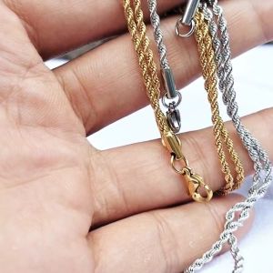 Kalung Titanium Stainless Anti Luntur Pria Wanita Dewasa Terbaru