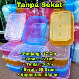 12 Pcs Tepak / Box / Kotak Plastik 850 ml wadah penyimpanan serbaguna