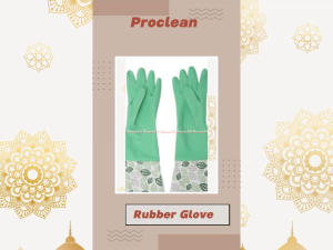 Proclean Cleaning Gloves Rubber Sarung Tangan Karet Latex Motif Daun Warna Hijau Pink Glove Pro Clean Bahan Latek Anti Selip Sarungtangan