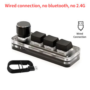 3 Keys 1 Knob Customize Keyboard 2.4G Bluetooth Programming Macro Mechanical Keyboard Hot Plug Keypad Shortcut Key E-sports Game