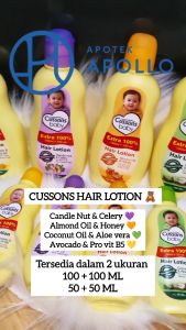 CUSSONS BABY HAIR LOTION 100 + 100 UNGU CANDLE NUT CELERY 200ML 100ML + 100ML 100ML+100ML
