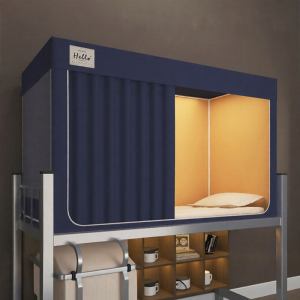 Strong Light Blocking Integrated Mosquito Net and Curtain for Single Dorm Room