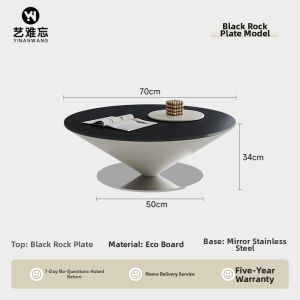 YINANWANG | Creamy Style Suspended Marble Round Coffee Table