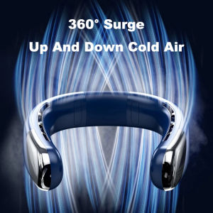 Portable neck fan bladeless air conditioner LED display USB charging personal fan sports neck fan
