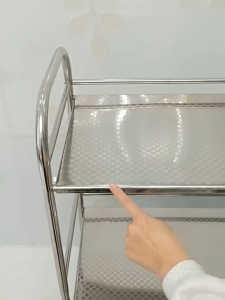 NINI 3-Tier Stainless Steel Serving Cart | Stainless Steel Food Cart |  Kitchen Trolley with Lockable Wheels for Restaurant Hotel Catering