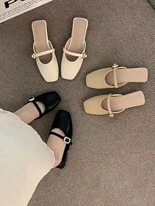 ISARO Dép nửa ngón mùa hè 2024 mới được mang bên trên đôi giày bệt giản dị và đa năng dành cho phụ nữ