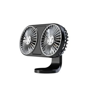 kebidumei | Car Fan Cooling Dual Head USB Cooler 3-Speed Adjustable Automotive Air Ventilation with Colorful Lights 5V for Dashboard Truck