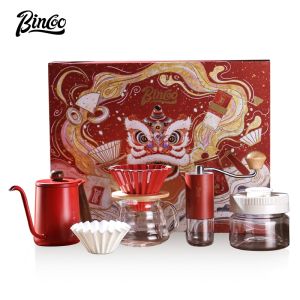 Bincoo phin pha cà phê đặt cốc Bộ lọc bằng gốm tay pha Bộ Cà phê thủy tinh đổ nồi Máy xay cà phê thủ công Đặt món quà tốt nhất Bộ hộp quà tặng