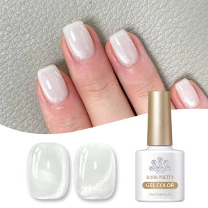 BORN PRETTY 10ml Milky Jelly White Cat Magnetic Gel Glitter Ultra Shine Semi Permanent Soak Off UV Gel Manicure Nail Art Varnish