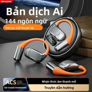 Tai Nghe AI On-Ear Không Dây Bluetooth 144 Ngôn Ngữ Dịch Thuật Thời Gian Thực Âm Thanh Nổi Tai Nghe Móc Tai Có Micrô