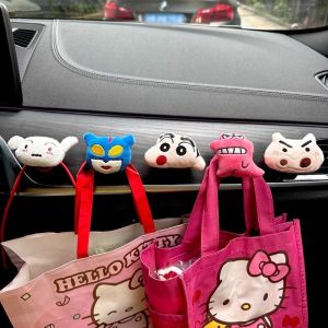 Crayon Shin-chan Car Mini Hooks Self-Adhesive Wall Hanging Hooks Vehicle Hook Stickers for Keys Mask bags