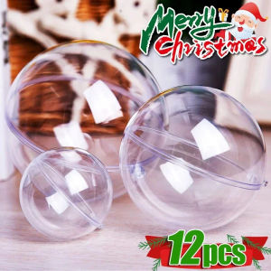 12 cái 5/6/8/10cm giáng sinh Hollow Balls tự làm nhựa trong suốt fillable bauble Cây giáng sinh đồ trang trí treo nhà Hộp quà tặng cho tiệc trí nội thất