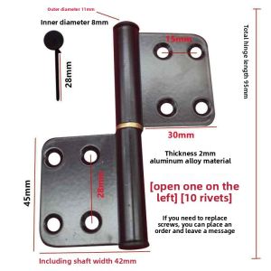 Plastic Door Hinge Aluminum Alloy Hinge Sliding Door Accessories Foldable Removable